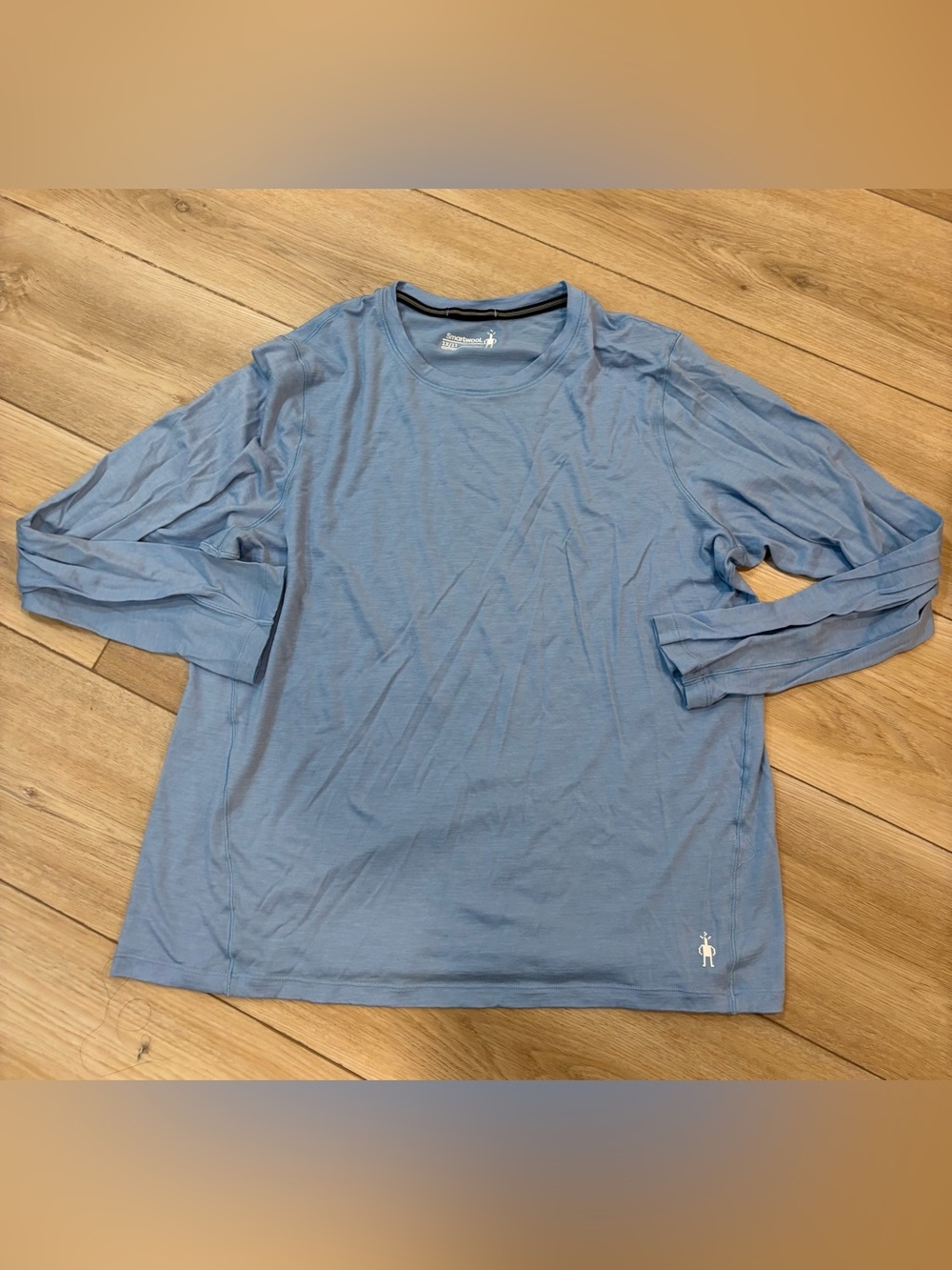 Smartwool Womens 1X/1T Merino wool Base Layer Top Blue Solid Long Sleeve Shirt